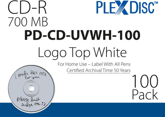 PlexDisc CD-R, 700MB, 48x, LogoTop Pro, 100 Disc shrink
