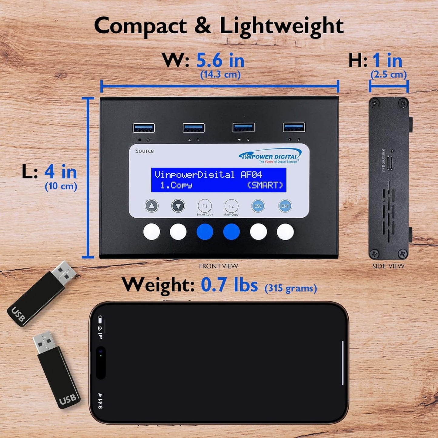 VinpowerDigital USBMINIDUP-3, tragbare Kopierstation für USB sticks und externe SSD