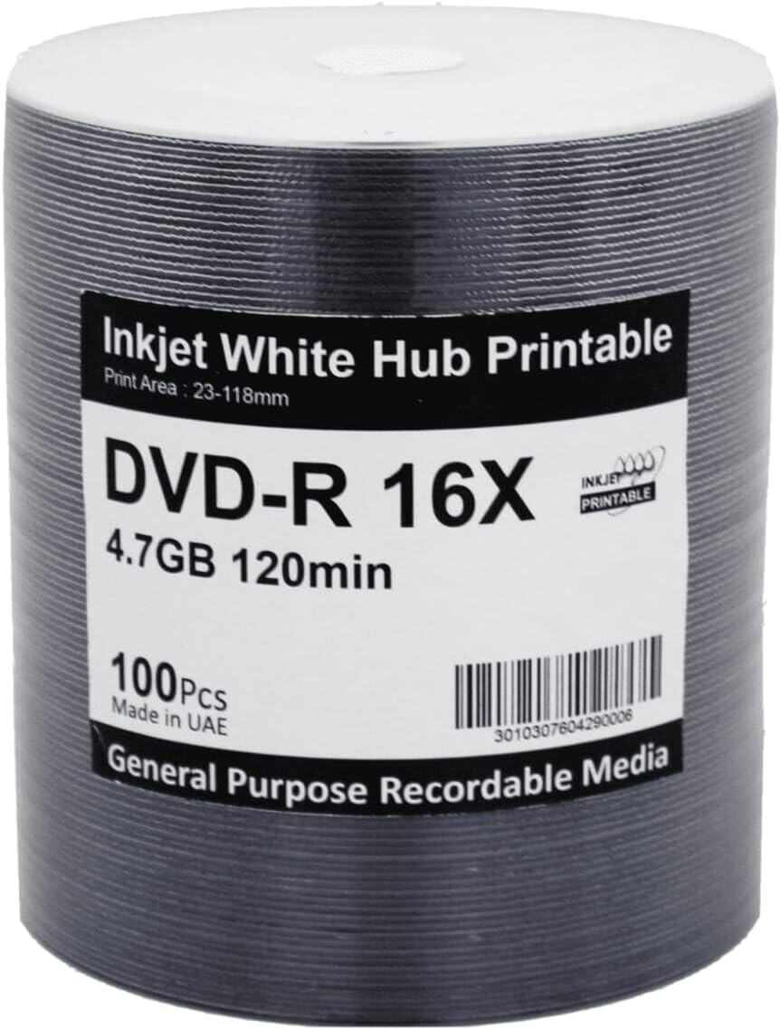 Falconmedia DVD-R, 4.7GB, 16x, for inkjet printers, 100 Disc shrink