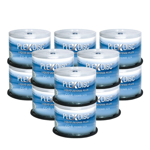 PlexDisc LDP CD-R, 700MB, 48x, for inkjet printers, waterproof, glossy 50 disc cakebox