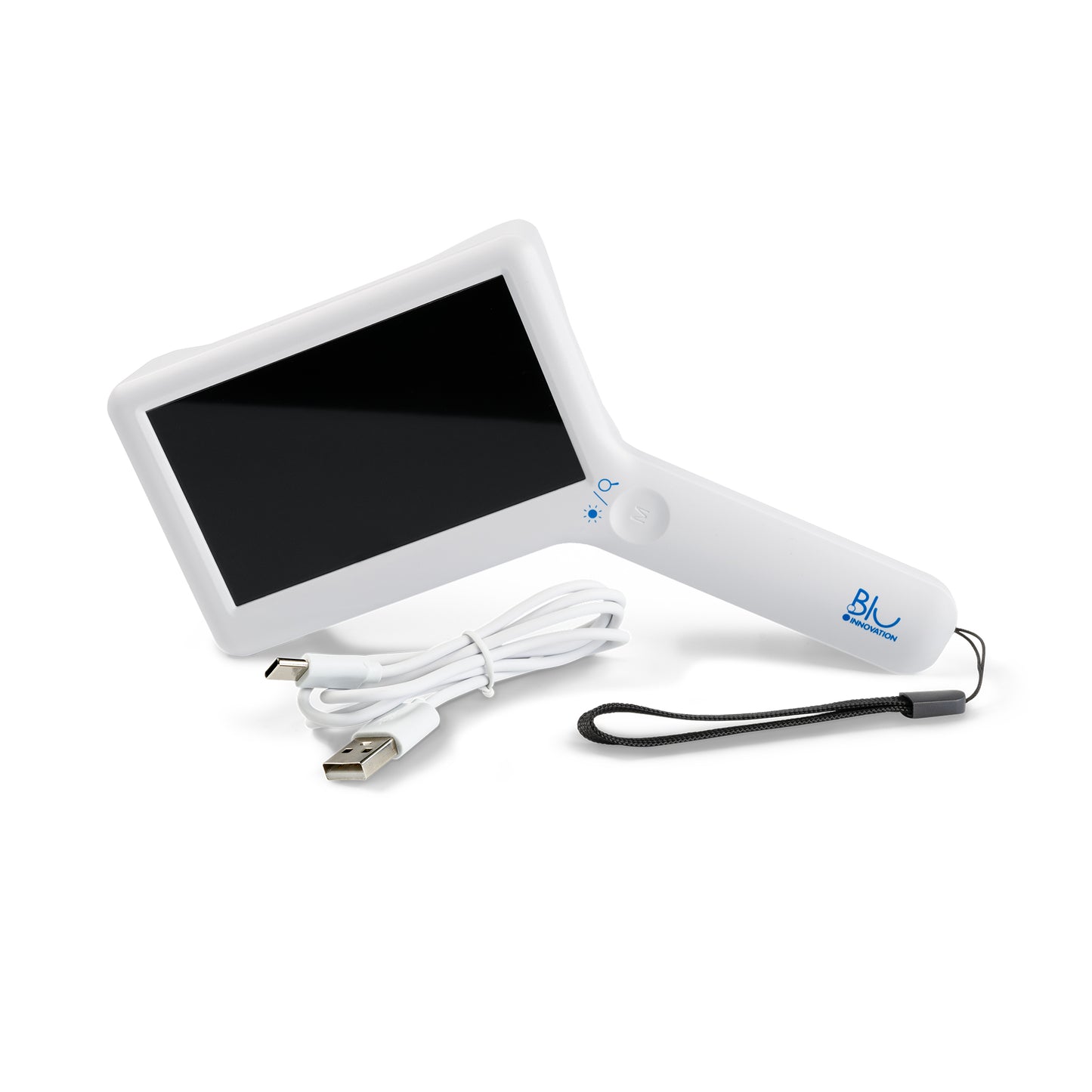 digital pocket magnifier, 4" display, up to 10x magnification, with LED, rechargeable