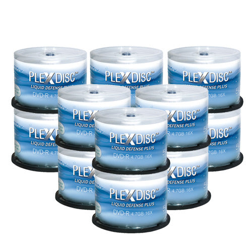 PlexDisc LDP DVD-R, 4.7 GB, 16x, for inkjet printers, waterproof, glossy, 50 disc cakebox